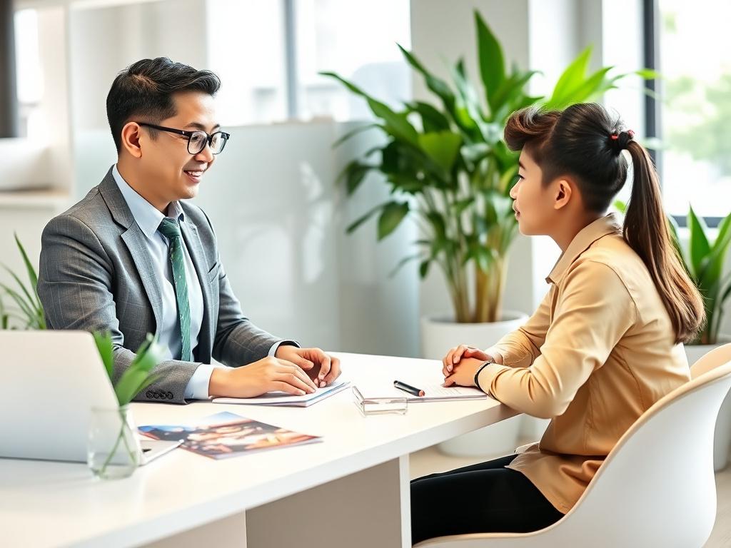 EdgeBox counsellor advising a student at a desk