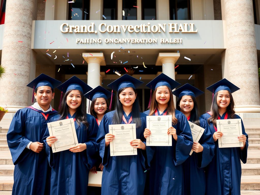 Graduates celebrating at a convocation ceremony